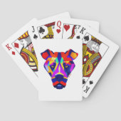 Alexander's Dog wit Poker speelkaarten (Achterkant)