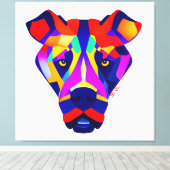 Alexander's Dog witte canvasprint Canvas Afdruk (Insitu (Houten vloer))