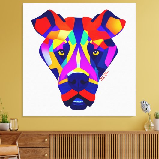 Alexander's Dog witte canvasprint Canvas Afdruk (Insitu (Woonkamer))