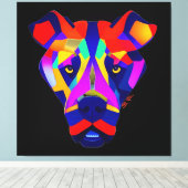 Alexander's Dog zwart canvasprint Canvas Afdruk (Insitu (Houten vloer))