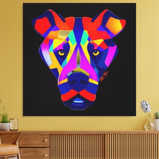 Alexander's Dog zwart canvasprint Canvas Afdruk (Insitu (Woonkamer))