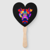 Alexander's Dog zwarte hart hand fans Handwaaier (Achterkant)