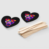 Alexander's Dog zwarte hart hand fans Handwaaier (Niet-gemonteerd)