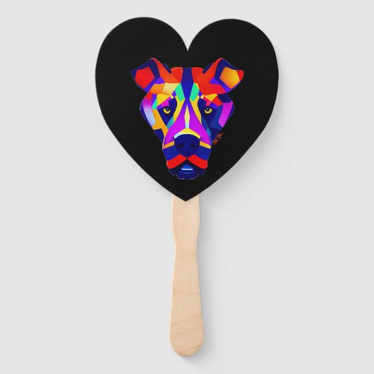 Alexander's Dog zwarte hart hand fans Handwaaier (Voorkant)