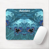 ALEXANDRA ~ Blue Aqua en Black Design Muismat (Met muis)