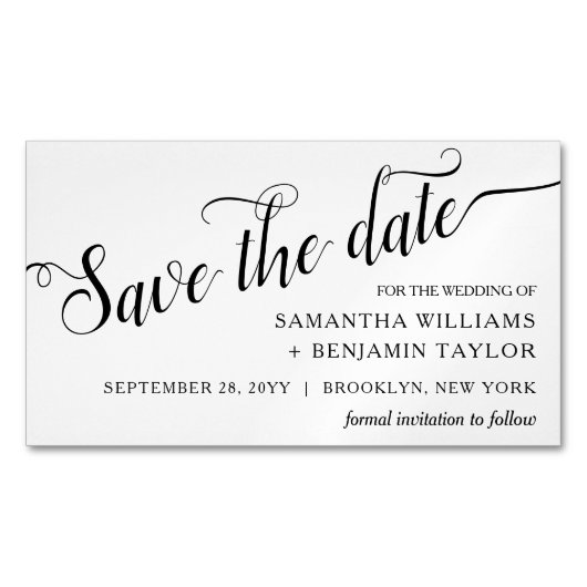 Alexandra Budget Save the Date Magnets Magnetisch Visitekaartje (Voorkant)