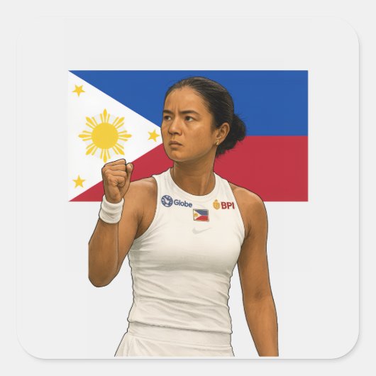 Alexandra Eala – Guadalajara Kampioen 2025 Vierkante Sticker (Voorkant)