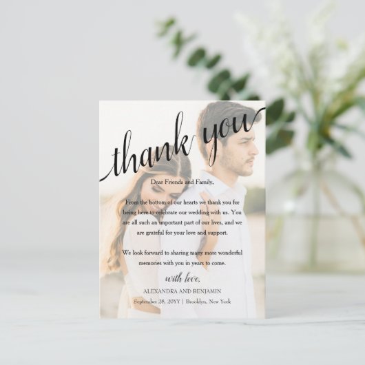 Alexandra Foto Wedding Reception Hartelijk dank Briefkaart (Staand voorkant)