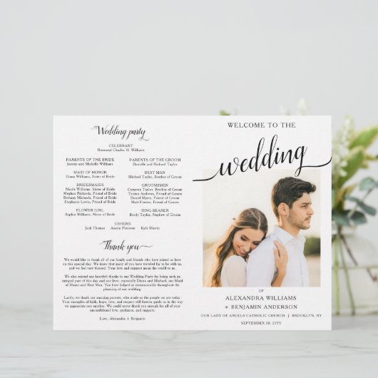 Alexandra katholieke Wedding Mass Ceremony Program (Staand voorkant)