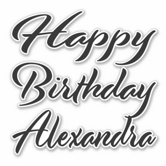 Alexandra Name Vorname black Sticker Geburtstag (Voorkant)