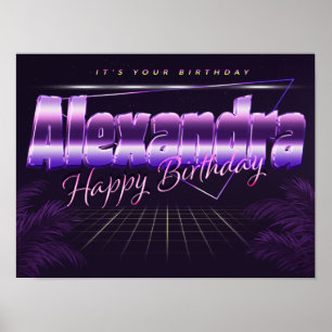 Alexandra Name Vorname retro Poster Geburtstag