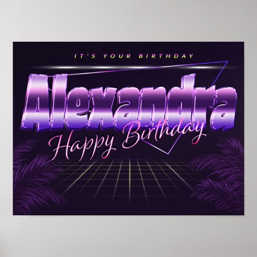 Alexandra Name Vorname retro Poster Geburtstag (Voorkant)