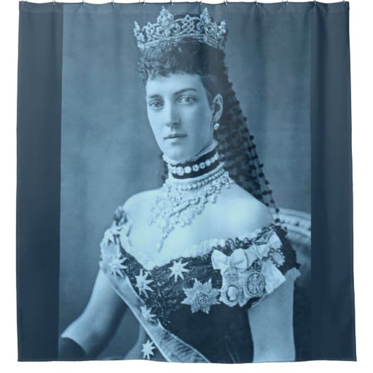 Alexandra van Denemarken, prinses blauw Douchegordijn (Voorkant)