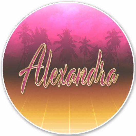Alexandra Vorname Name pink Aufkleber Sticker (Voorkant)