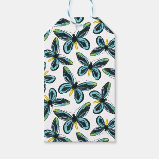 Alexandra's vogelvleugelvlinder cadeaulabel (Voorkant)