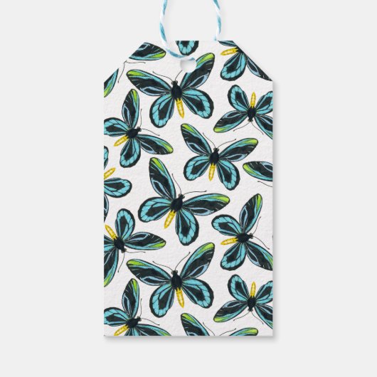 Alexandra's vogelvleugelvlinder cadeaulabel (Achterkant)