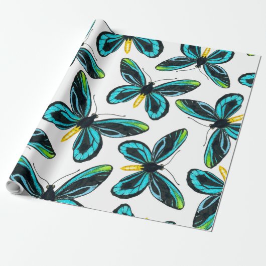 Alexandra's vogelvleugelvlinder cadeaupapier (Uitgerold)