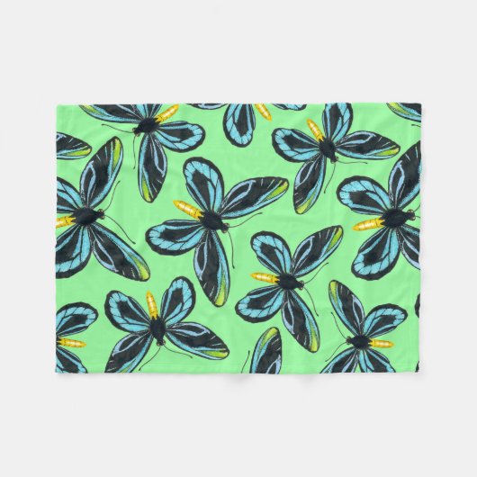 Alexandra's vogelvleugelvlinder fleece deken (Voorkant (Horizontaal))