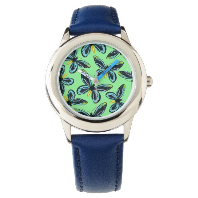 Alexandra's vogelvleugelvlinder horloge (Voorkant)