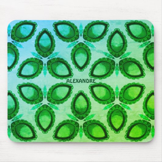 ALEXANDRE ~ Abstract groen patroon ~ gepersonalise Muismat (Voorkant)