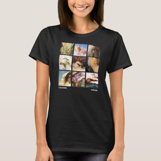 Alexandre Cabanel Famous Paintings Grid T-shirt (Voorkant)