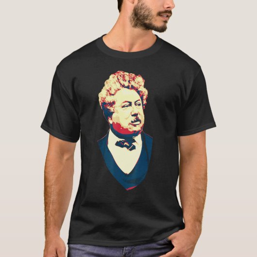 Alexandre Dumas beroemde Franse dichter en schrijv T-shirt (Voorkant)