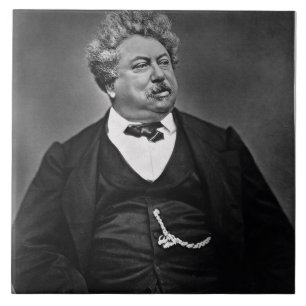 Alexandre Dumas pere (1802-70) uit 'Galerie Cont' Tegeltje