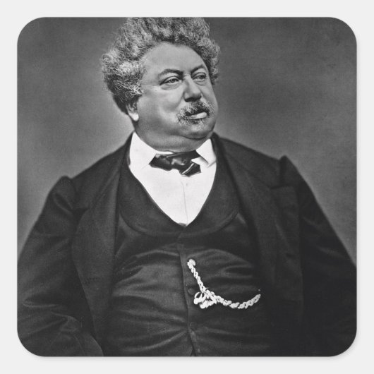 Alexandre Dumas pere (1802-70) uit 'Galerie Cont' Vierkante Sticker (Voorkant)