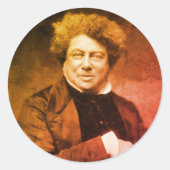Alexandre Dumas  Ronde Sticker (Voorkant)