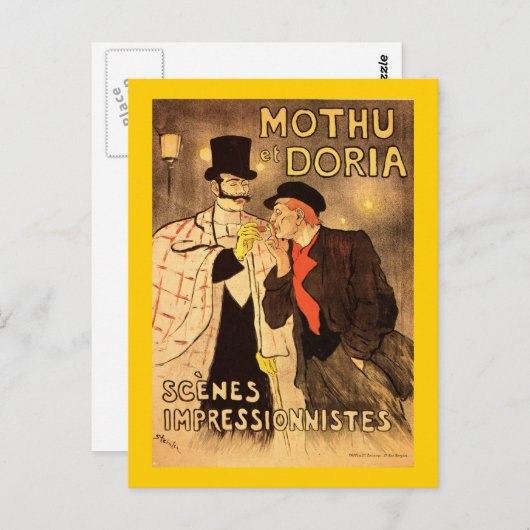 Alexandre Theophile Steinlen Mothu et Doria Briefkaart (Voorkant / Achterkant)