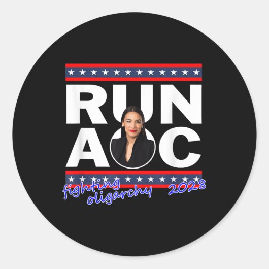 Alexandria 2028 AOC voor President 2028 Ronde Sticker (Voorkant)