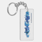 Alexandria Egypt Skyline Blue Sleutelhanger (Voorkant Links)