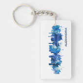Alexandria Egypt Skyline Blue Sleutelhanger (Voorkant)