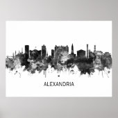 Alexandria Egypt Skyline BW Poster (Voorkant)
