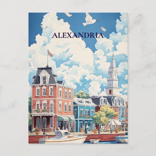 Alexandria Historic Waterfront Travel Briefkaart (Voorkant)