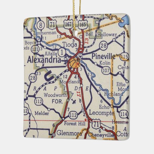 Alexandria LA  Map Keramisch Ornament (Links)