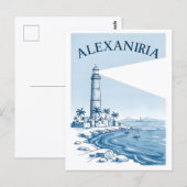 Alexandria Lighthouse Coastal Scene Travel Briefkaart (Voorkant / Achterkant)