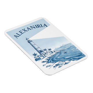 Alexandria Lighthouse Coastal Scene Travel Magneet