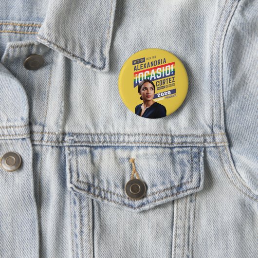 Alexandria Ocasio Cortez 2020 Ronde Button 5,7 Cm (In situ)