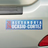 Alexandria Ocasio-Cortez 2024 Blue Geometric Bumpersticker (Op auto)