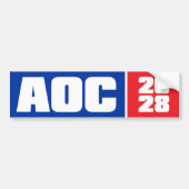 Alexandria Ocasio-Cortez AOC 2028 Bumpersticker (Voorkant)
