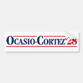 Alexandria Ocasio-Cortez AOC 2028 Bumpersticker (Voorkant)