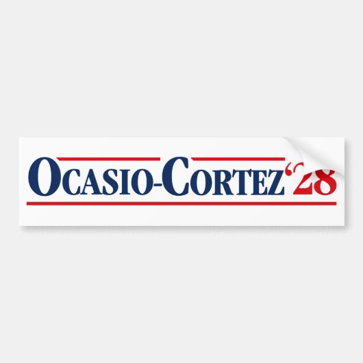 Alexandria Ocasio-Cortez AOC 2028 Bumpersticker (Voorkant)