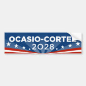 Alexandria Ocasio-Cortez AOC 2028 Bumpersticker (Voorkant)