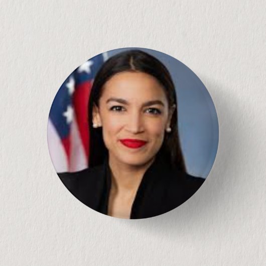 Alexandria Ocasio Cortez AOC Button (Voorkant)