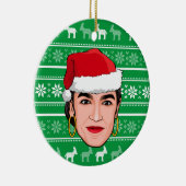 Alexandria Ocasio-Cortez (AOC) Kerstmis Keramisch Ornament (Rechts)