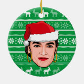 Alexandria Ocasio-Cortez (AOC) Kerstmis Keramisch Ornament (Achterkant)
