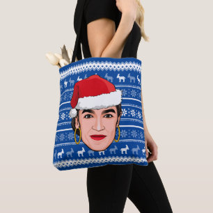 Alexandria Ocasio-Cortez (AOC) Kerstmis Tote Bag