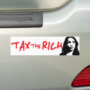 Alexandria Ocasio-Cortez AOC Tax The Rich Bumpersticker