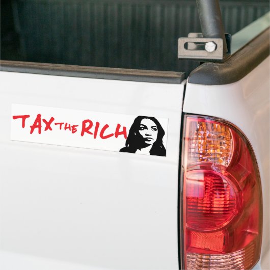 Alexandria Ocasio-Cortez AOC Tax The Rich Bumpersticker (Op Truck)